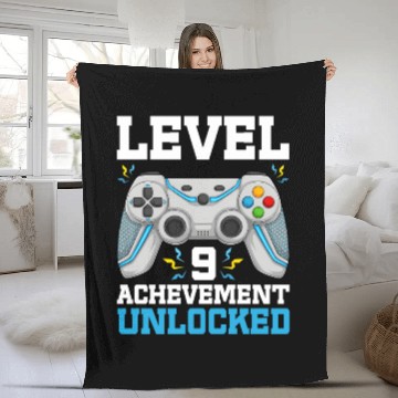 Discover Nine 9Yr Bday Son Gamer 9Th 9 Fleece Blankets