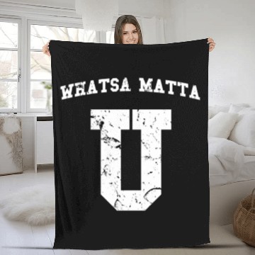 Discover Whatsamatta U Fake College University Jersey Fleece Blankets