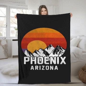 Discover Phoenix Arizonna Mountain Sunset Fleece Blankets