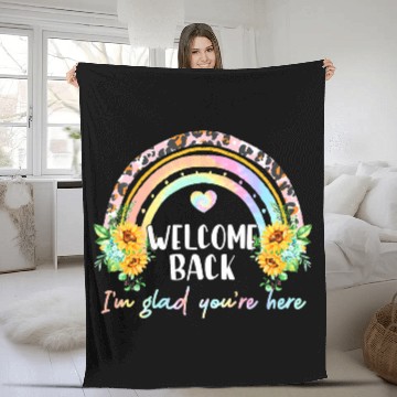 Discover Sunflower I'm Glad First Day Back To School Fleece Blankets