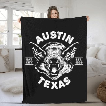 Discover Austin Bat Bat City Texas Tx Est Established Fleece Blankets