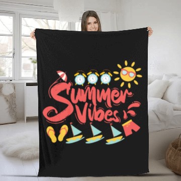 Discover Summer Vibes - Boats | Slippers | Sun Glasses Fleece Blankets