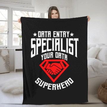 Discover Data Entry Specialist Superhero Fleece Blankets