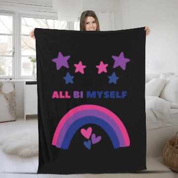 Discover All Bi Myself Bisexual Pride LGBTQ Fleece Blankets
