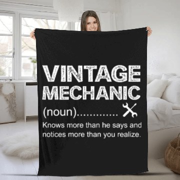 Discover Vintage Mechanic Noun Fleece Blankets