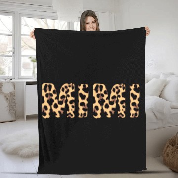 Discover Mimi Leopard Print Animal Print Safari Grandma Fleece Blankets