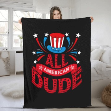 Discover All American Dude American Pride US Patriot Fleece Blankets
