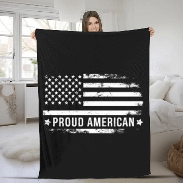 Discover I Am A Proud American And Patriot Fleece Blankets