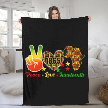 Discover Peace Love Juneteenth 1865 Black Wo Africa America Fleece Blankets