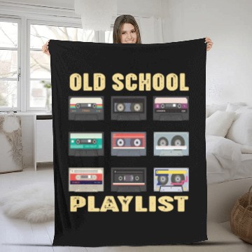 Discover Old School Playlist Retro 80s 90s Music Party Fleece Blankets