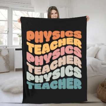 Discover Physics Teacher Vintage Retro Fleece Blankets