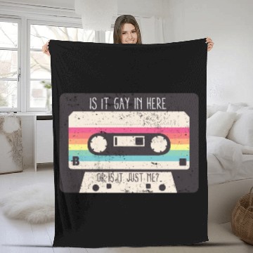 Discover Is It Gay Here LGBTQ Ally Trans Gay Pride Rainbow Fleece Blankets