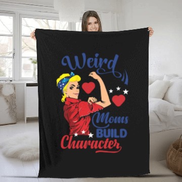 Discover groovy weird moms build character Fleece Blankets
