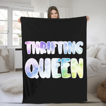 Discover Thrifting Queen pastel clouds Fleece Blankets