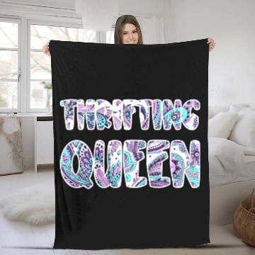 Discover Thrifting Queen paisley Fleece Blankets