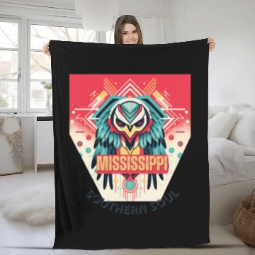 Discover Mississippi vibes Fleece Blankets