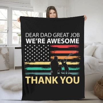 Discover Dear Dad Great Job We're Awesome Thank You Father Fleece Blankets