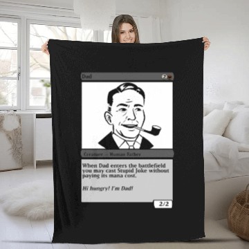 Discover Dad Magic Card Fleece Blankets