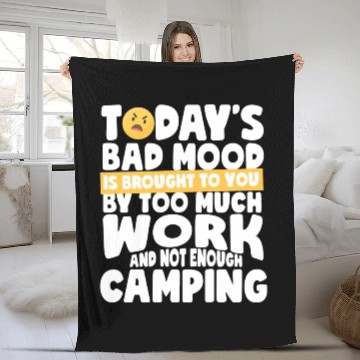 Discover Bad Mood Not Enough Camping Fleece Blankets