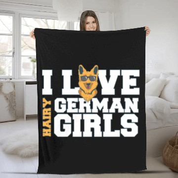 Discover Funny German Shepherd Owner Quote I Love Hairy Fleece Blankets