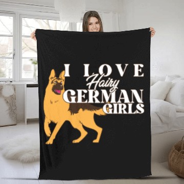 Discover Funny German Shepherd Mama Dad I Love Hairy Fleece Blankets