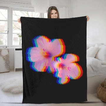 Discover Flowers Vaporwave Aesthetic 80'S Fleece Blankets