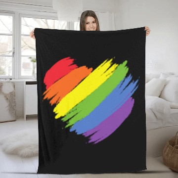 Discover Rainbow Illustrated Pride Month Fleece Blankets