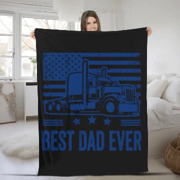 Discover Best Dad Ever Us American Flag Father's Day Truck Fleece Blankets