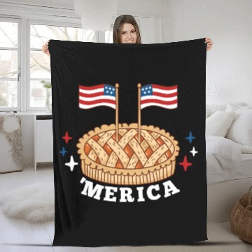 Discover American Flag USA Apple Pie Merica 4th of July Fleece Blankets