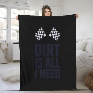 Discover Dirt Bike Racing Track Motocross Fleece Blankets