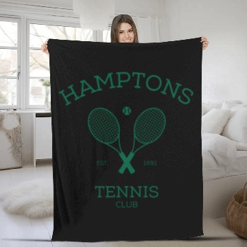 Discover Hamptons New York Preppy Tennis Fleece Blankets