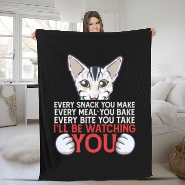 Discover I'Ll Be Watching You Oriental Cat Owner Fleece Blankets