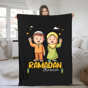 Discover Happy Ramadan Mubarak Holy Month With Hijab Muslim Fleece Blankets
