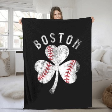 Discover Boston St Patrick'S Day Irish Shamrock Fleece Blankets