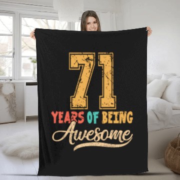 Discover 71St 71 Years Of Being Awesome Wedding Anniversary Fleece Blankets