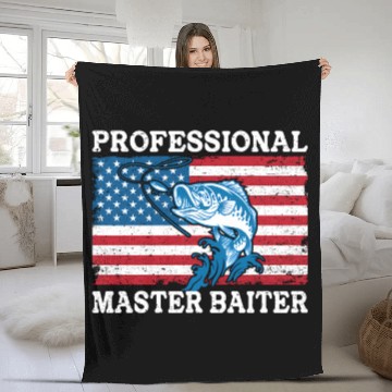 Discover Professional Master Baiter Us American Flag Bass Fleece Blankets