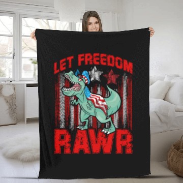 Discover Let Freedom Rawr Fleece Blankets
