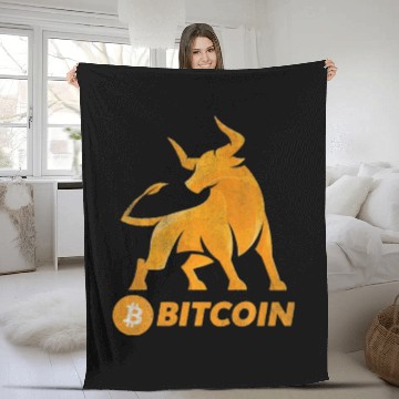 Discover BITCOIN Coin In A Bullish Bullrun Crypto Coin Fleece Blankets