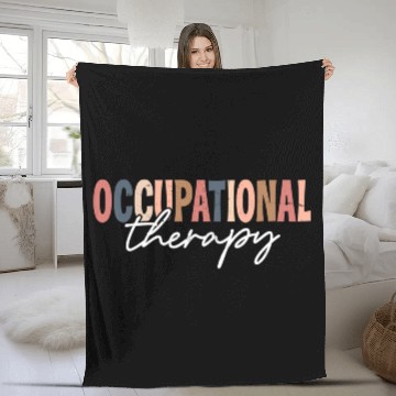 Discover Vintage Ot Occupational Therapy Therapist Ot Month Fleece Blankets