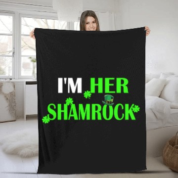 Discover I'M Her Shamrock I'M His Lucky Charm St Patric Fleece Blankets
