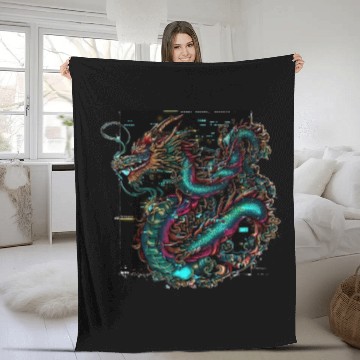 Discover Digital Dragon Fleece Blankets