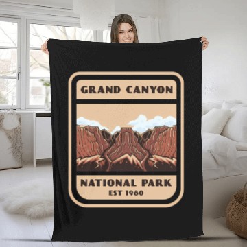 Discover Grand Canyon National Park Vintage Style Fleece Blankets