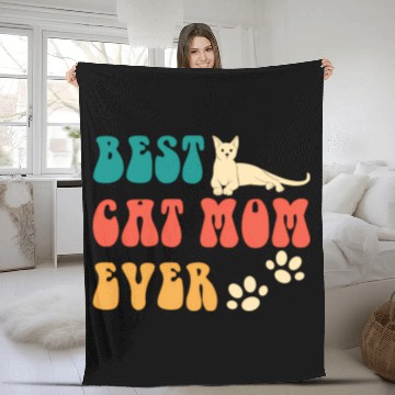 Discover Best Cat Mom Ever Mothers Day - Cat For Fleece Blankets