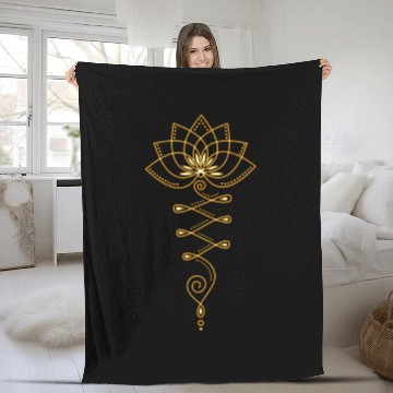 Discover Lotus Unalome Yoga Meditation Zen Buddhism Fleece Blankets