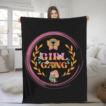 Discover girl gang Lady's Night Flower Design Fleece Blankets