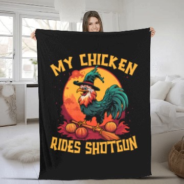 Discover Chicken Halloween Trick Or Treat Chicken Farmer Fleece Blankets