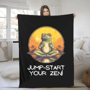 Discover Yoga Meditation Jump-start your zen Frog Fleece Blankets