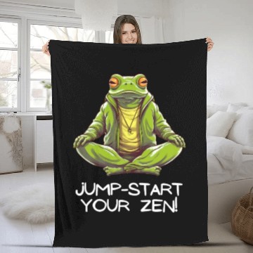 Discover Yoga Meditation Jump-start your zen Frog Fleece Blankets