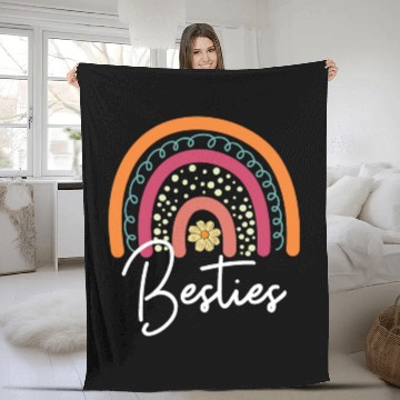 Discover Besties Boho Rainbow I Love My Best Friend Besties Fleece Blankets