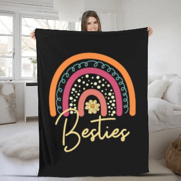 Discover Besties Boho Rainbow I Love My Best Friend Besties Fleece Blankets